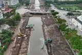 Toàn cảnh dự án cải tạo sông Kim Ngưu chống ngập cho Hà Nội sau 6 tháng thi công