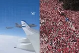 Quá xịn: ĐT Na Uy được Lực lượng Không quân hộ tống trên chuyến bay về nhà, Thái tử dẫn đầu đoàn ăn mừng 90.000 người