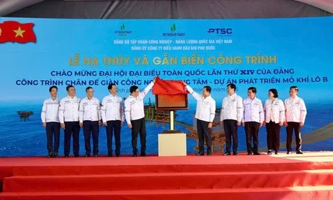 Petrovietnam gắn biển hạng mục trọng yếu Dự án Phát triển mỏ khí Lô B-Ô Môn