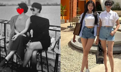 Mẹ vợ Đoàn Văn Hậu khoe chân dài nuột nà, sexy hết nấc, Doãn Hải My thừa hưởng từ đây