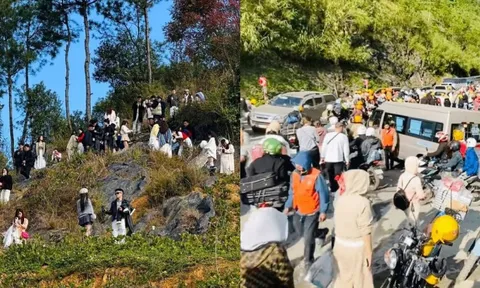 Tuyên Quang đông như Tết, khách lên Lô Lô Chải "khóc thét" vì xếp hàng cả tiếng mới có chỗ ngồi