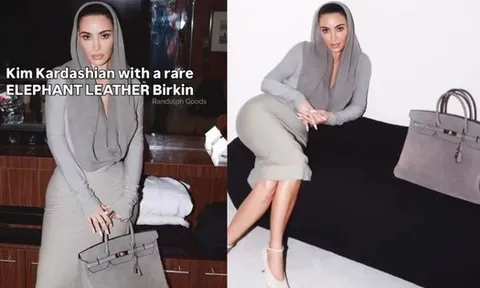 Kim Kardashian hứng chịu bão phẫn nộ vì cầm túi Hermès da voi