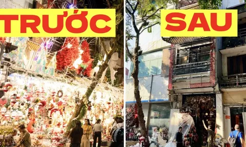 Cảnh tượng tại "phố Noel" trên Hàng Mã lúc này