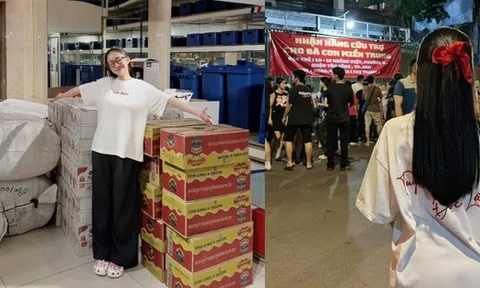 Ái nữ nhà Minh Nhựa - mẹ 4 con Joyce Phạm tất bật chuẩn bị các thùng nhu yếu phẩm gửi vào miền Trung, hỗ trợ bà con vùng lũ