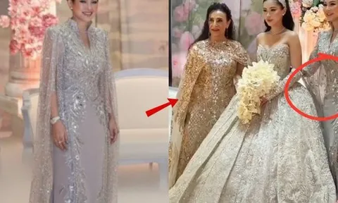 Đám cưới Tiên Nguyễn thành “thảm đỏ” thu nhỏ: Mẹ đẻ diện váy 600 triệu, mẹ chồng chọn thiết kế "made in Vietnam" tinh xảo