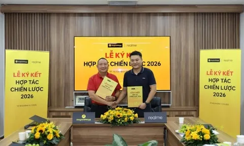 Thế Giới Di Động và realme ký kết chiến lược 2026: Mục tiêu tăng trưởng 2 chữ số, bứt tốc phân khúc trung - cao cấp