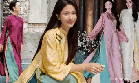 Tâm điểm xu hướng áo dài Tết 2026: Áo dài tà kép (4 tà) nhân đôi vẻ thướt tha, sang chảnh cho phái đẹp