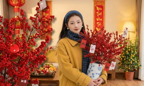 Bí kíp cắm đào đông đỏ chơi bền xuyên Tết 2026: Loài "trân châu đỏ" giúp gia chủ vượng khí, đỏ vận cả năm