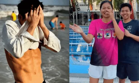 "Nam thần" bơi lội khoe body 8 múi cực phẩm, lúc ở cạnh Ánh Viên lại hoá em trai "tẻn tẻn" hút triệu view
