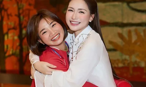 Khung hình toàn gái xinh lại còn giỏi: Hoà Minzy khoe visual sáng bừng ôm thắm thiết "nữ hoàng điền kinh" Việt Nam