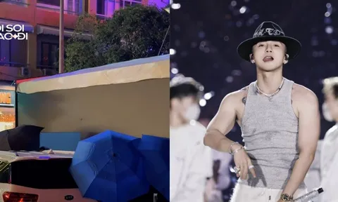 Vệ sĩ căng dù che kín không để lộ Sơn Tùng dù 1 giây, đại gia showbiz nhưng vẫn chung thuỷ với một thứ