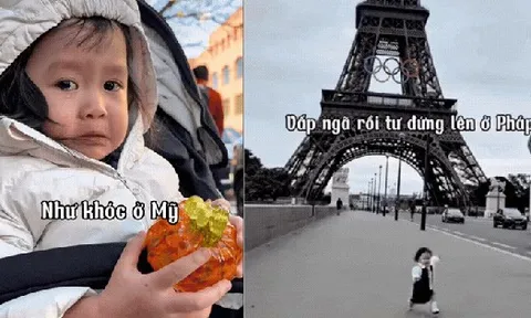 Khóc ở Mỹ, ngã ở Paris..., cô bé mới 3 tuổi đã được "vi vu" khắp thế giới: Đúng là "tuổi thơ dữ dội" khiến người lớn còn phải ước ao