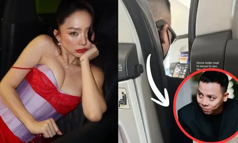 Touliver lặng lẽ xem ảnh Tóc Tiên suốt chuyến bay