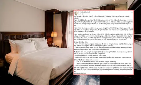 Khách sạn tại Hà Nội bị tố phát tán thông tin riêng tư của nghệ sĩ, thái độ xử lí khi bị phản ánh gây tranh cãi