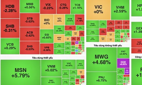 VN-Index bật tăng hơn 12 điểm, nhóm tiêu dùng và bất động sản dẫn dắt thị trường