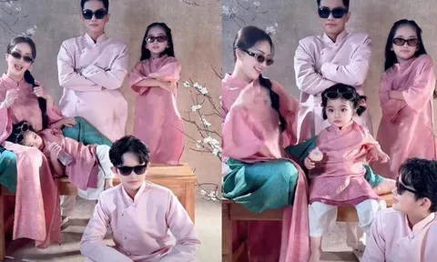 Gia đình Khánh Thi - Phan Hiển gây "sốt" với bộ ảnh Tết cực chất, bé Lisa xinh yêu như thiên thần chiếm trọn "spotlight"