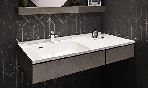 Chậu rửa mặt liền khối Yoshimoto – May đo theo từng milimet