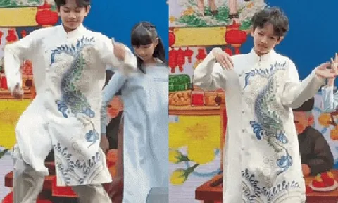 Quý tử nhà Khánh Thi - Phan Hiển sáng bừng sân khấu đón Tết, đúng đẳng cấp của thiếu niên 2 lần vô địch thế giới