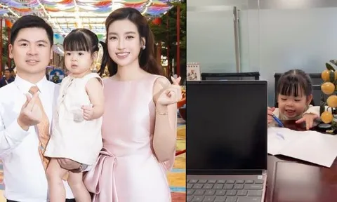 Dâu hào môn Đỗ Mỹ Linh miệt mài làm việc giáp Tết, ái nữ Chủ tịch Hà Nội FC làm "thư kí" cực yêu