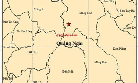 5 trận động đất liên tiếp xảy ra tại Quảng Ngãi