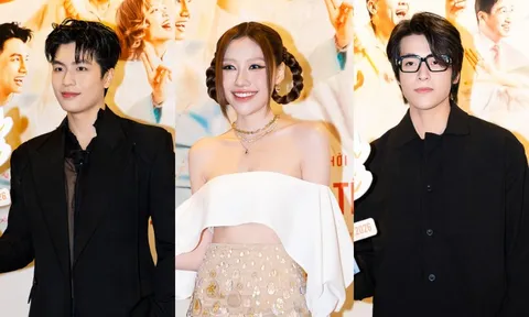 Thảm đỏ HOT nhất hôm nay: Uyển Ân hở bạo hết nấc với váy xuyên thấu, 2 mỹ nam Thỏ Ơi!! đọ visual nét căng