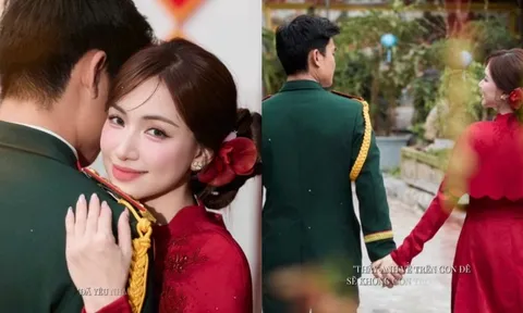 Lộ diện người đàn ông mặc quân phục được Hòa Minzy ôm chầm