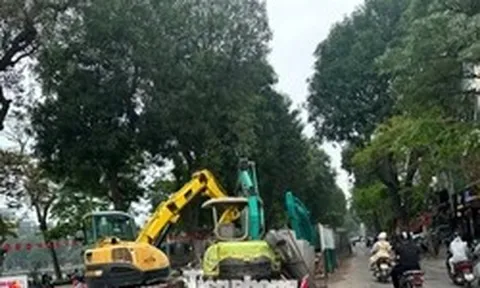 Hà Nội phân luồng giao thông tại các tuyến phố có rào chắn dự án chống ngập