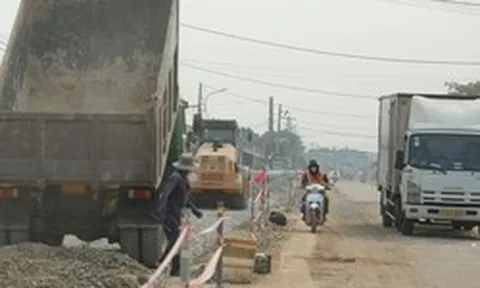 Cận cảnh công trường mở rộng đường ĐT784C ở Tây Ninh