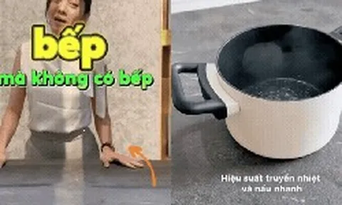 Hội chị em xôn xao với căn bếp có “bếp nấu vô hình”: Nhìn như bàn ăn, đặt nồi ở đâu nấu được ở đó