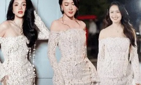 Hoa hậu Hương Giang và nàng thơ "phim giờ vàng VTV" cùng đọ sắc với mẫu đầm ren giá hơn 11 triệu của local brand Việt