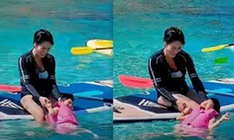 Nữ diễn viên Việt đưa con đi biển chơi mà hàng trăm người phải thốt lên: "Người mẹ vĩ đại"