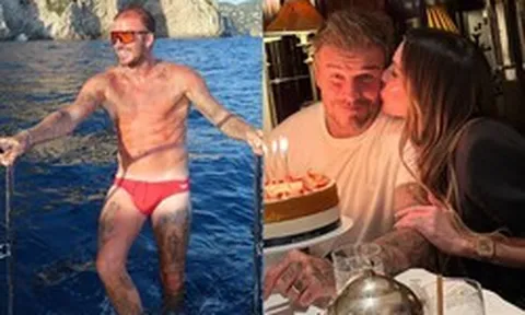 David Beckham diện quần bơi khoe body săn chắc tuổi 51, đón sinh nhật ngọt ngào nhưng vẫn bị con cả xa lánh