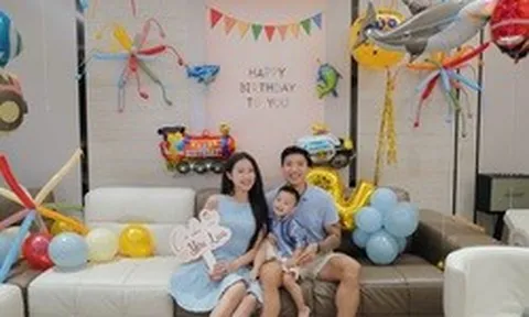 Đoàn Văn Hậu - Doãn Hải My tổ chức sinh nhật ấm áp cho con trai trong biệt thự chục tỷ, khung hình "gấo 3 visual" gây sốt