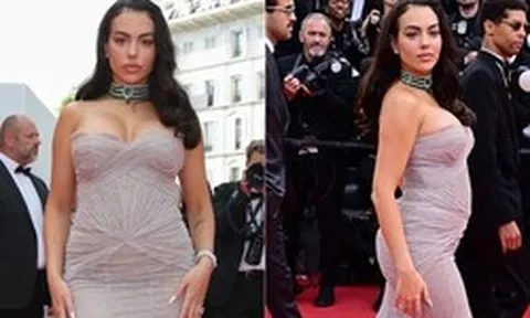 Vợ sắp cưới của Ronaldo gây choáng trên thảm đỏ LHP Cannes: Diện váy bó sát khoe body đẫy đà, dát kim cương sang chảnh hết mức