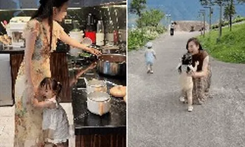 Con gái Phương Oanh bám mẹ không rời, một câu "than thở" của mẹ bỉm khiến dân tình cười nghiêng ngả