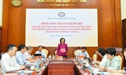 Phó Chủ tịch Quốc hội Nguyễn Thị Hồng đề nghị Ngân hàng Nhà nước giữ vững ổn định vĩ mô, kiểm soát lạm phát, đồng thời đảm bảo thúc đẩy tăng trưởng kinh tế 2 con số