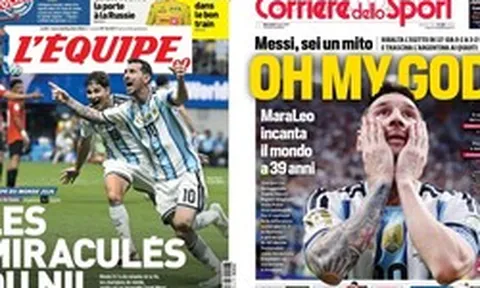 Messi phủ sóng trang nhất báo thể thao toàn thế giới sau màn ngược dòng không tưởng trước Ai Cập