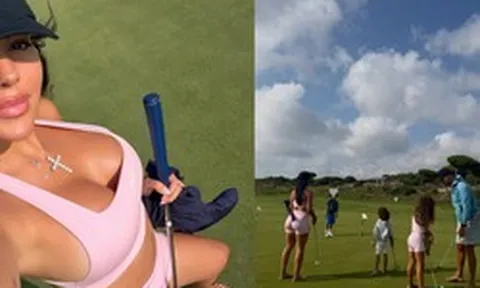 Ronaldo cùng bạn gái và các con chơi môn thể thao nhà giàu, Georgina gây sốt với body nóng bỏng, quyến rũ