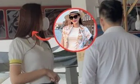 Bắt gặp Hoa hậu Việt và thiếu gia che chắn kín bưng, cùng nhau đi chợ quê