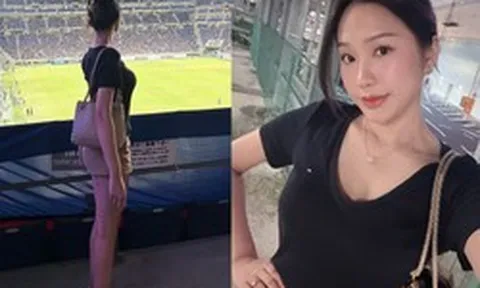 Doãn Hải My khoe đôi chân dài nuột nà khi sang Nhật Bản cổ vũ Văn Hậu thi đấu