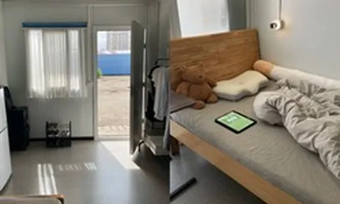 Căn phòng 15m² công ty cấp cho nữ nhân viên làm ở công trường xây dựng, lương 31 triệu/ tháng