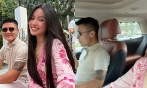 Quang Hải cùng Chu Thanh Huyền ngồi trên xe sang 8 tỷ đến trường học của con