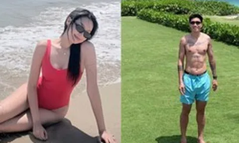 Doãn Hải My khoe dáng nuột nà, Văn Hậu lộ body cực phẩm trong chuyến du lịch với vợ con