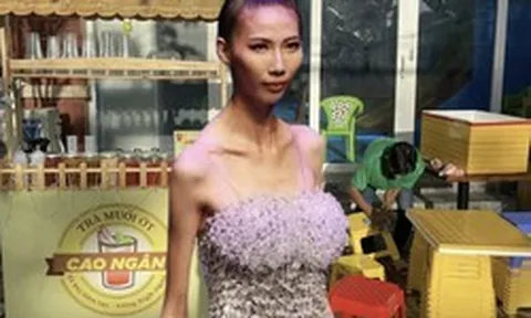 Người mẫu "gầy nhất Việt Nam" bán trà muối ớt vỉa hè ở Kiên Giang