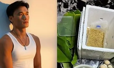 Chiếc thùng xốp thủ môn Bùi Tiến Dũng nhận được lúc 4h30 sáng