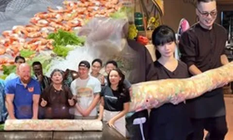 Cơm quê Dượng Bầu thử thách khách ăn 3 kg thịt, 3 kg tôm, 4 kg rau bún trong 30 phút: Thắng nhận 5 triệu, thua trả 3 triệu