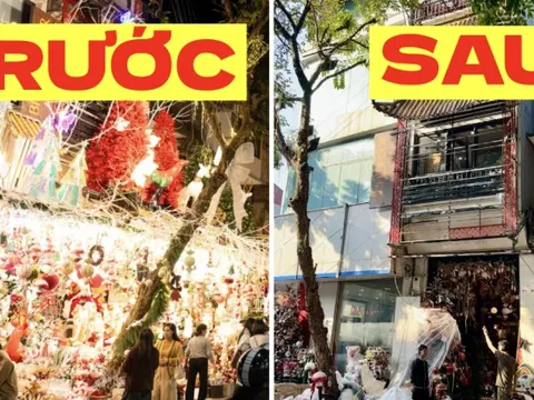 Cảnh tượng tại "phố Noel" trên Hàng Mã lúc này