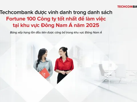 Techcombank lọt top 100 nơi làm việc tốt nhất Đông Nam Á