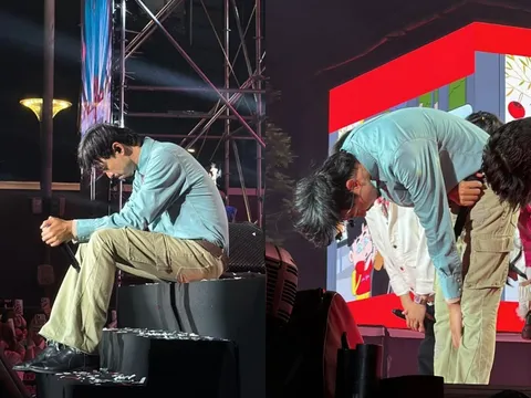 Đen Vâu buồn rầu, cúi gập người