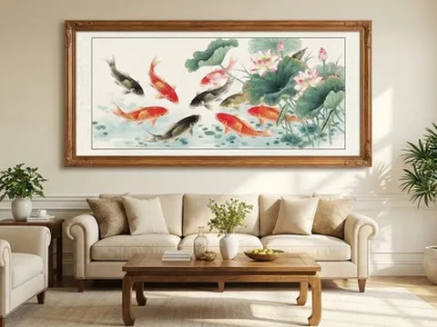 Tại sao giới nhà giàu thường treo tranh "cửu ngư quần hội" ở phòng khách? Bí mật về sự dư dả ít người biết